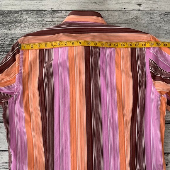 Jack Lipson Sport Casual Striped Print Flip Cuff Shirt - Picture 10 of 13